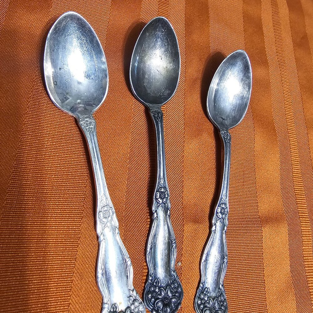 WM Rogers & Sons-Floral Pattern Teaspoons